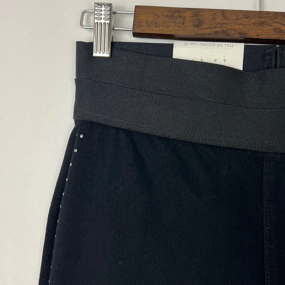 S&Co Jeggings in black with silver embellishments on sides of legs Sz XS - Picture 3 of 7
